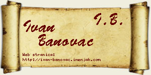 Ivan Banovac vizit kartica